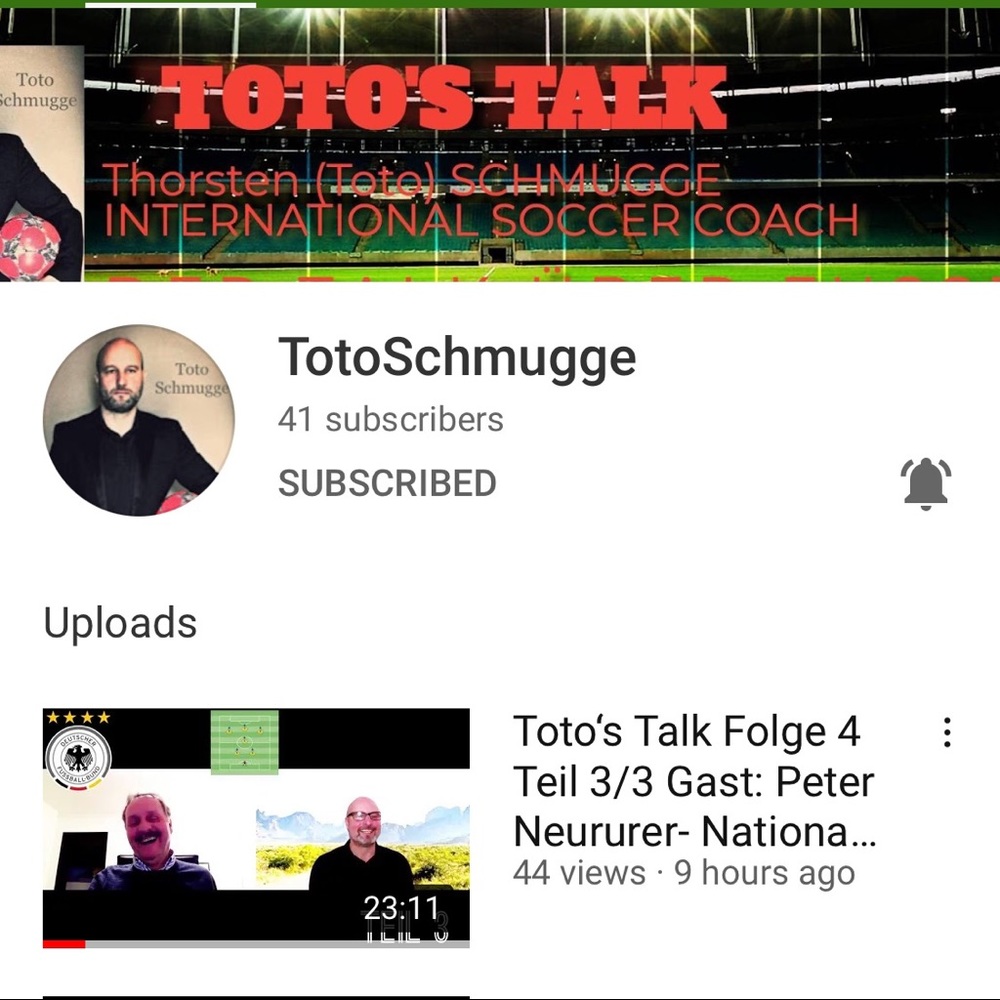 Follow me on YouTube 😃 TOTO SCHMUGGE